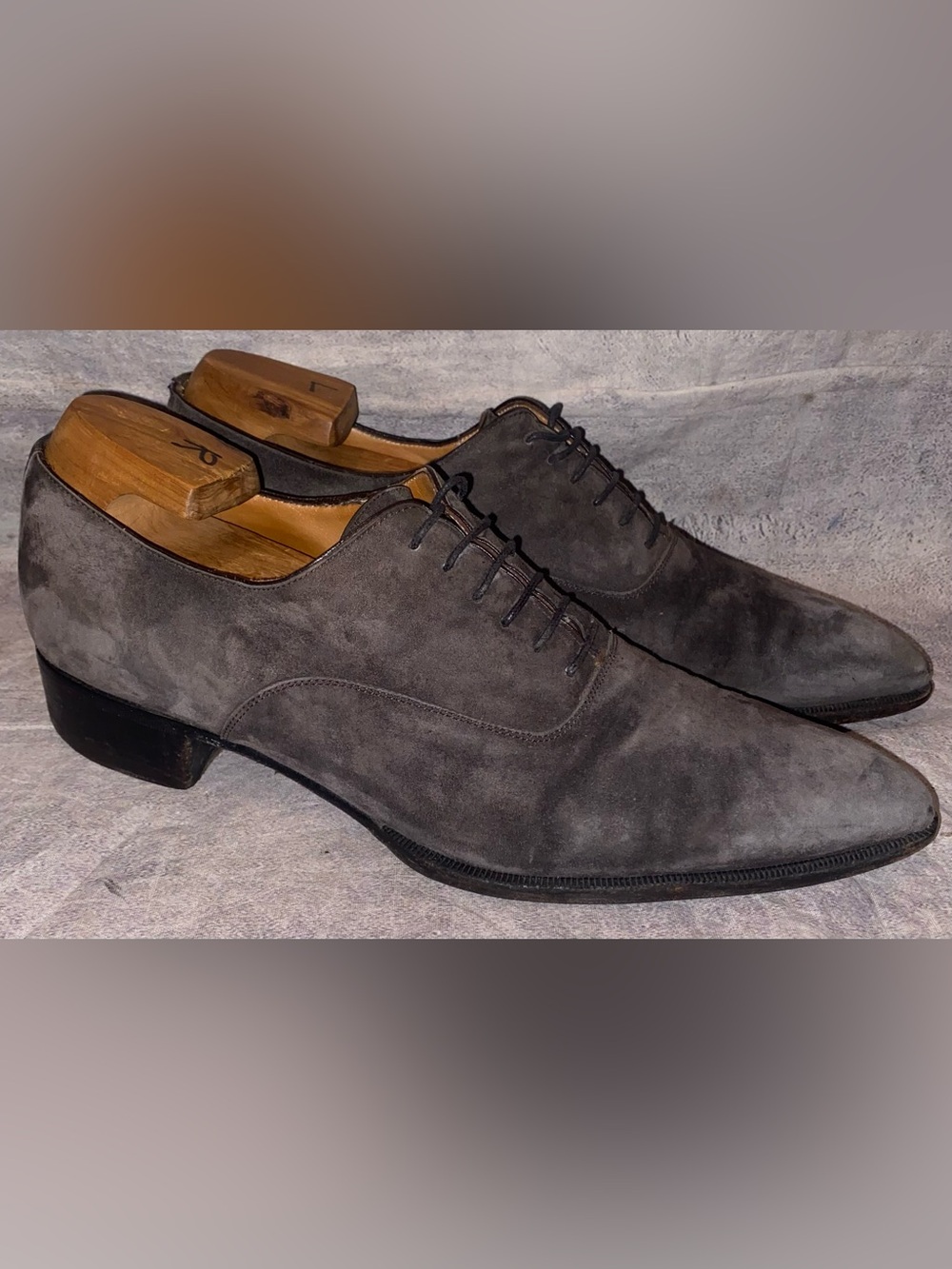 Christian Louboutin Red Bottom Oxford Derby Suede Dress Shoes 9.5 42.5 Italy VTG